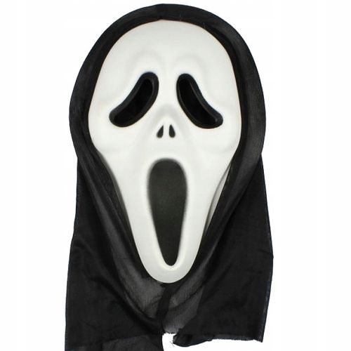 Maska Krzyk na Halloween fałszywy nóż z chowanym ostrzem sztuczna krew na Arena.pl