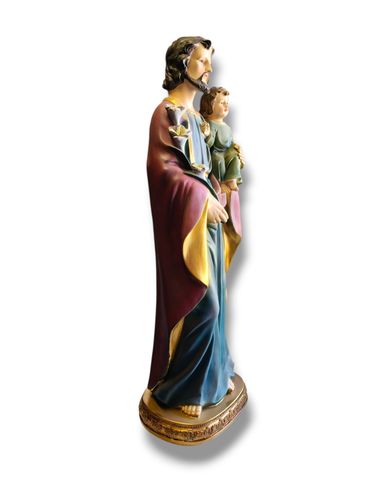 Figura Święty Józef Z Jezusem 62 Cm Ręcznie Malowana – Włoska na Arena.pl