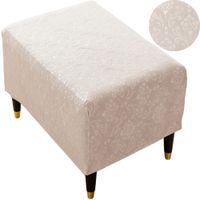 POKROWIEC NA PODNÓŻEK PUF WELUR OEKO TEX ORNAMENT PREMIUM ELASTYCZNY BEŻOWY