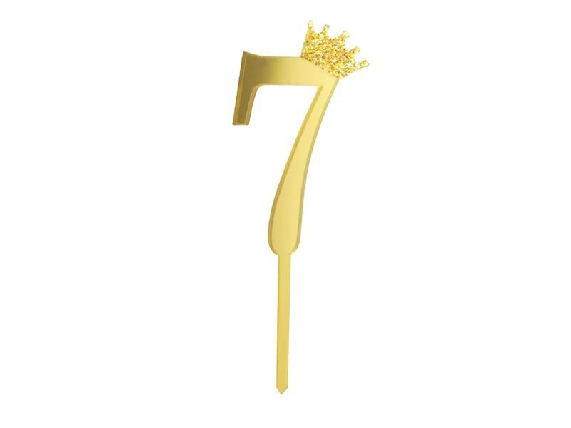 Topper na tort cyfra "7", złota zdjęcie 1