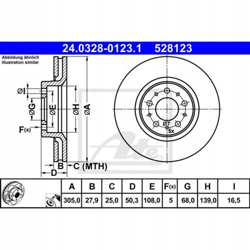 TARCZA HAM PRZOD 305X28 V POWER DISC ATE na Arena.pl