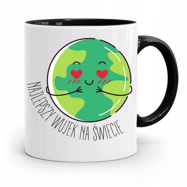 Kubek Czarny Dla Wujka Najlepszy Wujek Na Świecie Z Nadrukiem Ze Zdjęciem zdjęcie 1