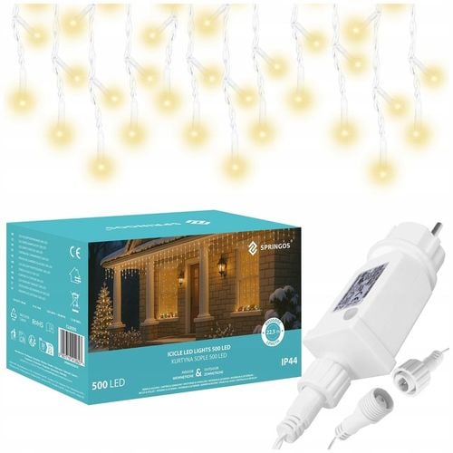 SOPLE 500 LED LAMPKI ZEWNĘTRZNE 22,5m PILOT FLASH GIRLANDA ŚWIETLNA KURTYNA na Arena.pl