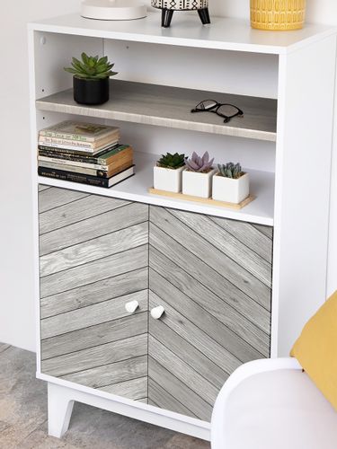 Okleina Samoprzylepna PCV Wzór Jodełka Kolor Szary 67,5cm x 0,5mb C112 na Arena.pl