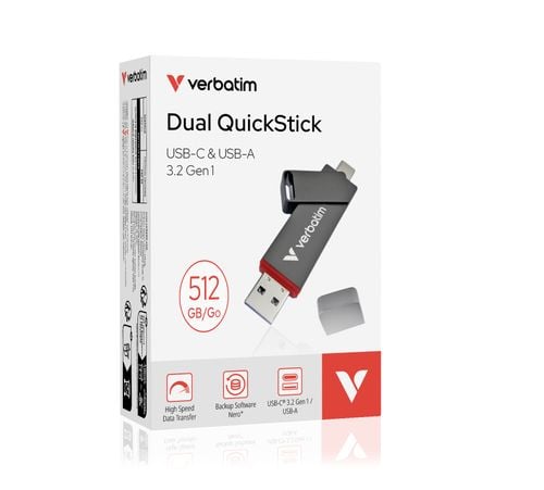Pendrive Verbatim Dual QuickStick 512GB USB-C/USB-A USB 3.2 Gen 1 na Arena.pl