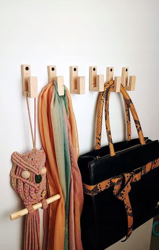 Wieszaki scienny drewniany na klucze przybory kuchenne czapki Sklejka Eko na Arena.pl