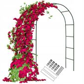 PERGOLA OGRODOWA METALOWA ŁUK NA RÓŻE KWIATY PNĄCZA DZIAŁKĘ 240 cm + KOTWY