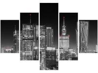 70 100CM OBRAZ 5 ELEM WARSZAWA NOCĄ DRUK PŁÓTNO