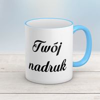 Kubek CLASSIC błękitnym uszkiem z Twoim nadrukiem