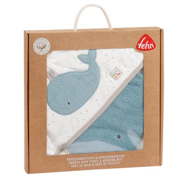 Ręcznik z kapturem i myjką, Wieloryb, z kolekcji: zdjęcie 1
