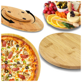 BAMBUSOWA OBROTOWA DESKA PIZZY KROJENIA 40 PREMIUM