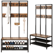 WIESZAK STOJĄCY NA UBRANIA SZAFKA NA BUTY Z SIEDZISKIEM REGAŁ PRZEDPOKOJU