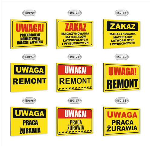 Tabliczka znak informacyjny dibond 30x20 UWAGA MIEJSCE PRACY na Arena.pl