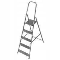 DRABINA STALOWA 5 STOPNIOWA DOMOWA DRABINKA SKŁADANA STOPNIE SOLIDNA 125kg