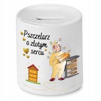 Skarbonka Dla Pszczelarza O Złotym Sercu Prezent Z Nadrukiem Ze Zdjęciem Z
