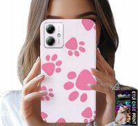 ETUI DO MOTOROLA MOTO G14 - RÓŻOWE PSIE ŁAPKI, PLECKI, OBUDOWA CASE