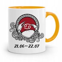 Znaki Zodiaku Zodiakara Kubek Żółty Rak Z Nadrukiem Ze Zdjęciem