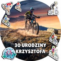 OPŁATEK NA TORT 20CM - ROWERY ROWER HOBBY + IMIĘ + ! 15CM 18CM
