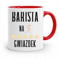 Dla Baristy Baristki Kawiarki Kubek Czerwony Z Nadrukiem Ze Zdjęciem