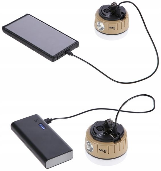 LAMPA LATARKA TURYSTYCZNA KEMPINGOWA POD NAMIOT USB LED 500+100 lm NILS CAM zdjęcie 2