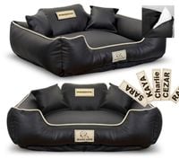 Legowisko dla psa kojec KINGDOG EKOSKÓRA 115x95 rozbieralne antyslip czarne