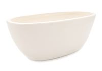 OSŁONKA CERAMICZNA DONICZKA NA KWIATY NOWOCZESNA OWALNA BIAŁA 29 cm