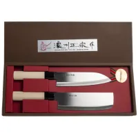 Zestaw 2 noży japońskich Houcho - Santoku + Nakiri - Satake Cutlery