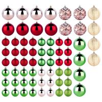 68x Bombki Choinkowe Świąteczne Nietłukące Kolorowe Zestaw Bombek Choinkę