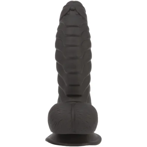 addiction ben dong 18 cm black - silikonowa anatomiczna forma, prążkowana na Arena.pl