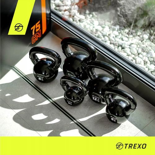 Kettlebell TREXO VKB12 12 kg Oznaczenie wagi Żeliwny Okrągły szeroki uchwyt na Arena.pl