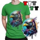 KOSZULKA T-SHIRT MĘSKI WZORY WYBÓR - ZE ZWIERZĘTAMI EAGLE ORZEŁ PTAKI - S