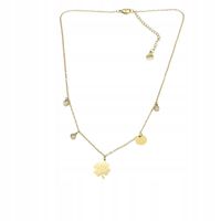 Naszyjnik celebrytka Koniczynka koło kryształki kolor złoty