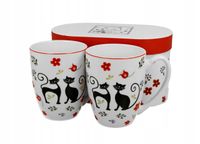 Kubki porcelanowe DUO ANIMALS KOTY ETNO 380ml 2szt.