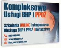 nadruk UV TABLICZKA reklamowa aluminiowa 40x30 KOMPLEKSOWE USŁUGI BHP PPOŻ
