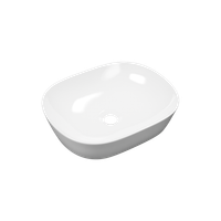 Jima umywalka nablatowa 46x37 cm owalna, biały połysk