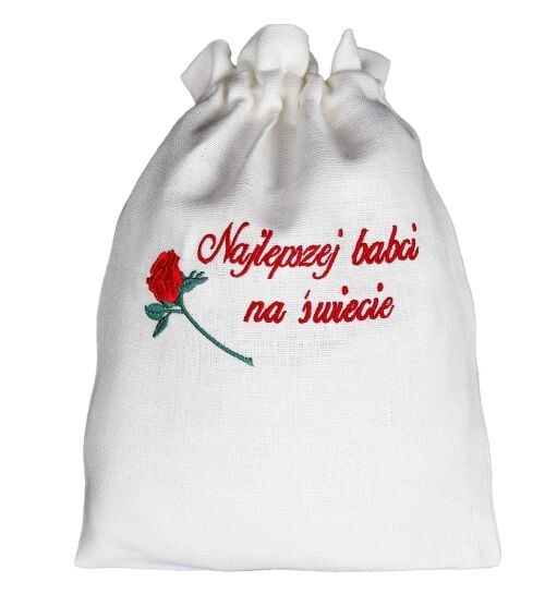 Worek Lniany Najlepszej Babci na Świecie 36 cm zdjęcie 1