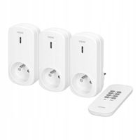 3 GNIAZDA BEZPRZEWODOWE NA PILOTA WYŁĄCZNIK GNIAZDKA STEROWANE PILOTEM 3+1