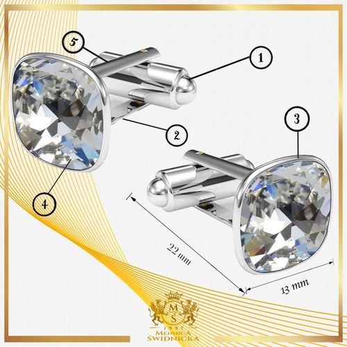 Spinki do Mankietów Koszuli Srebrne Stal Szlachetna 316L dla Niego Grawer na Arena.pl