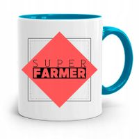 Dla Rolnika Kubek Błękitny Super Farmer Prezent Z Nadrukiem Ze Zdjęciem