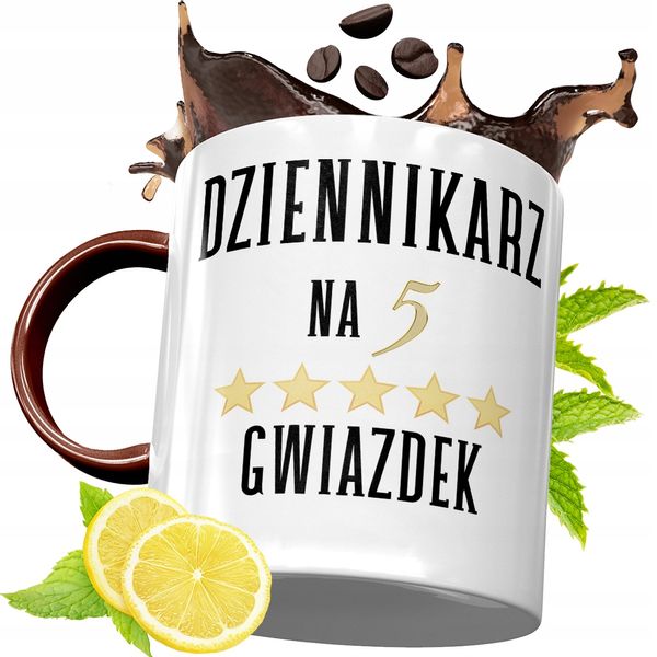 Kubek Bordowy Dla Dziennikarza Na Urodziny Prezent Z Nadrukiem Ze Zdjęciem zdjęcie 1