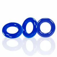 oxballs willy rings police blue zestaw 3 elastycznych pierścieni 3,2 cm