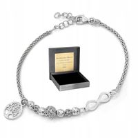 Bransoletka srebrna 925 damska rodowana grawer