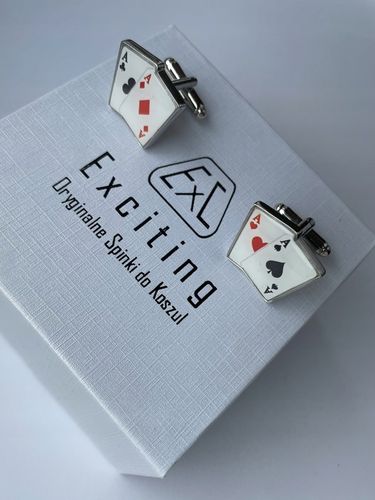 Spinki do mankietów EXC Poker Karty do Gry Kareta 4 Asy 2 Pary dla Szulera na Arena.pl