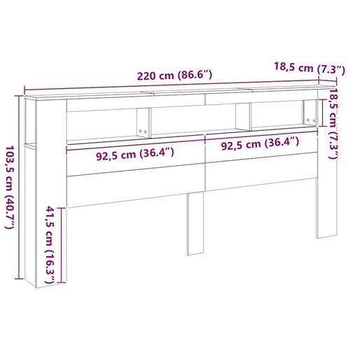 Wezgłowie łóżka z LED, dąb artisan, 220x18,5x103,5 cm na Arena.pl