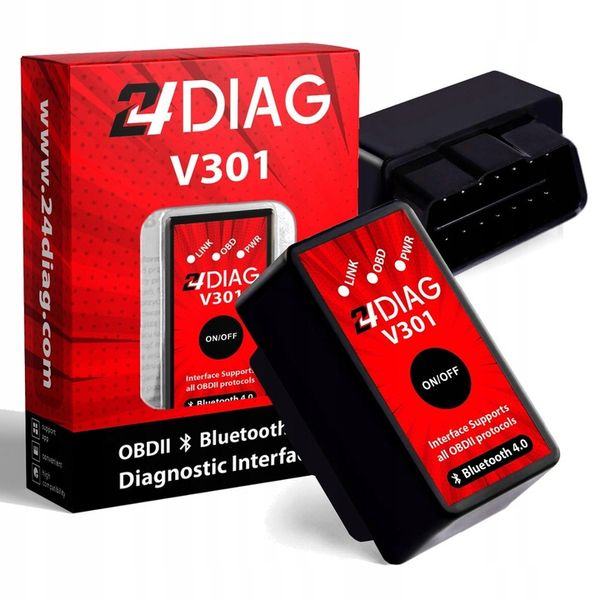 24DIAG V301 ELM327 BLUETOOTH 4.0 OBD2 INTERFEJS DIAGNOSTYCZNY iOS ANDROID zdjęcie 1