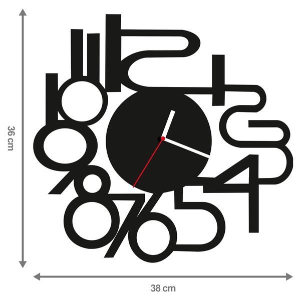 ZEGAR ŚCIENNY CYFRY 38cm M 142.10 zdjęcie 1