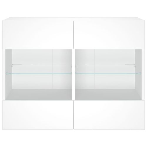 Ścienna szafka TV z LED, biała, 78,5x30x60,5 cm na Arena.pl