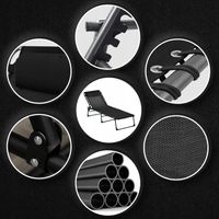 LEŻAK SKŁADANY FOTEL OGRODOWY PLAŻOWY TURYSTYCZNY CZARNY DO OGRODU LEKKI