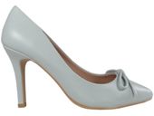 Szpilki czółenka grey jasno szare z kokardą 40