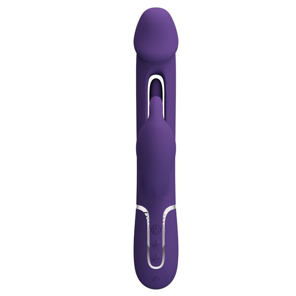 Ciemny Fiolet - Wibrator Z Języczkiem Pretty Love - Kampas Dark Purple zdjęcie 3